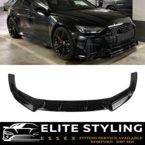 FRONT BUMPER LIP SPLITTER SPOILER GLOSS BLACK FOR AUDI RS6 C8 2019+