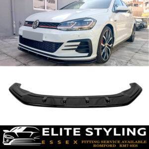 FRONT LIP SPLITTER SPOILER GLOSS BLACK FOR VW GOLF MK7.5 GTI GTD 2017-2020