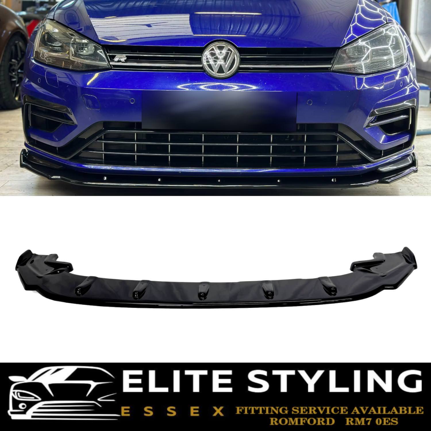 FRONT LIP SPLITTER SPOILER GLOSS BLACK FOR VW GOLF MK 7.5 GTI R-LINE 2017-2020