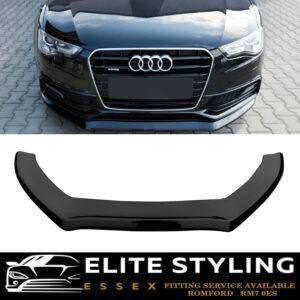FRONT LIP SPLITTER GLOSS BLACK FOR AUDI A5 S-LINE & S5 8T FACELIFT 2011-2016