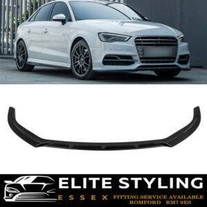 FRONT SPLITTER GLOSS BLACK FOR AUDI A3 S3 8V S-LINE HATCHBACK/SPORTBACK 2012-16