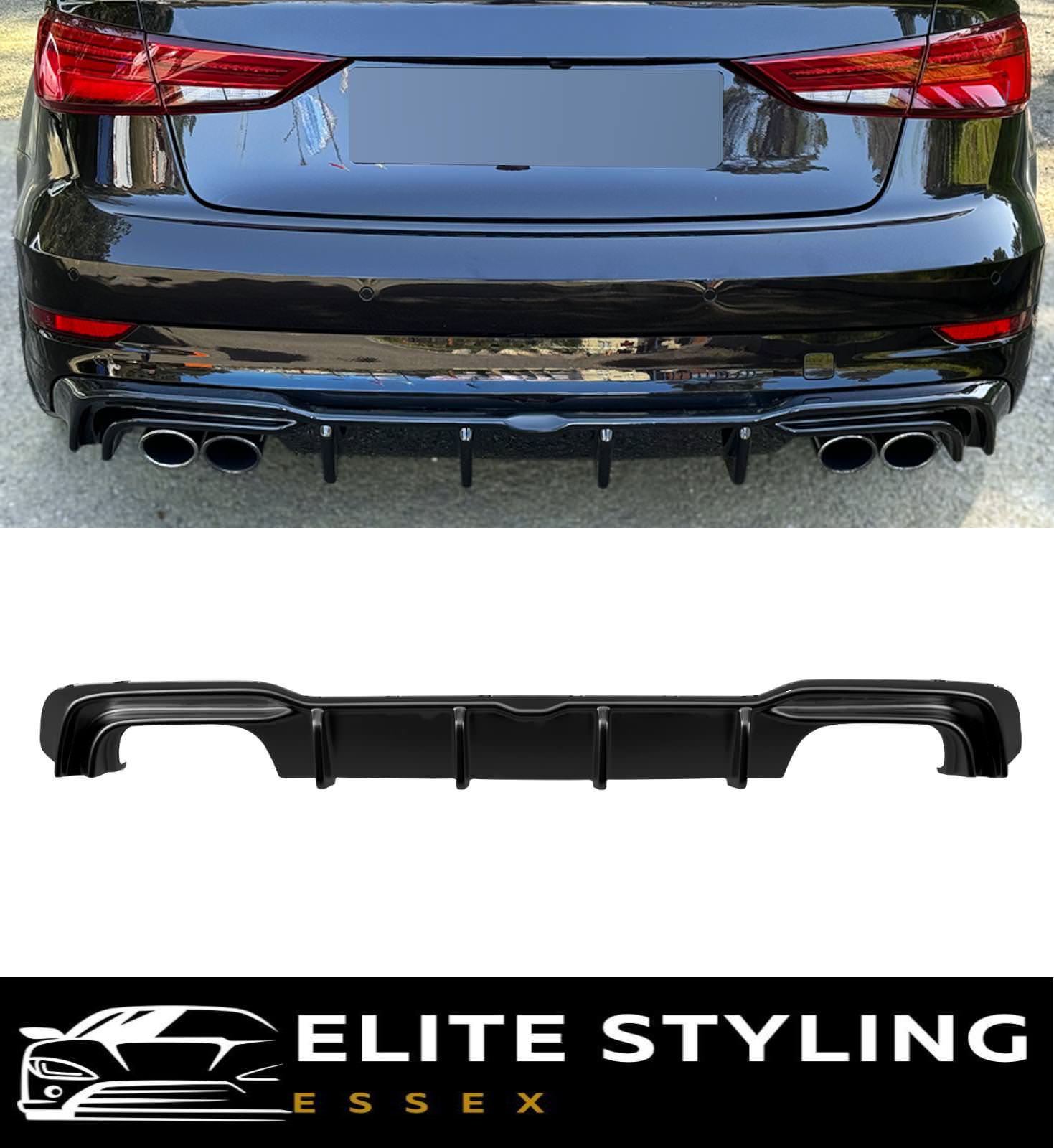 REAR DIFFUSER GLOSS BLACK FOR AUDI A3 S3 SALOON 8V S-LINE FACELIFT 2016-2020