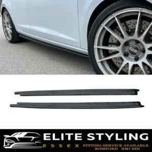 SIDE SKIRTS EXTENSION BLADES GLOSS BLACK FOR SEAT LEON FR CUPRA 2012-2019