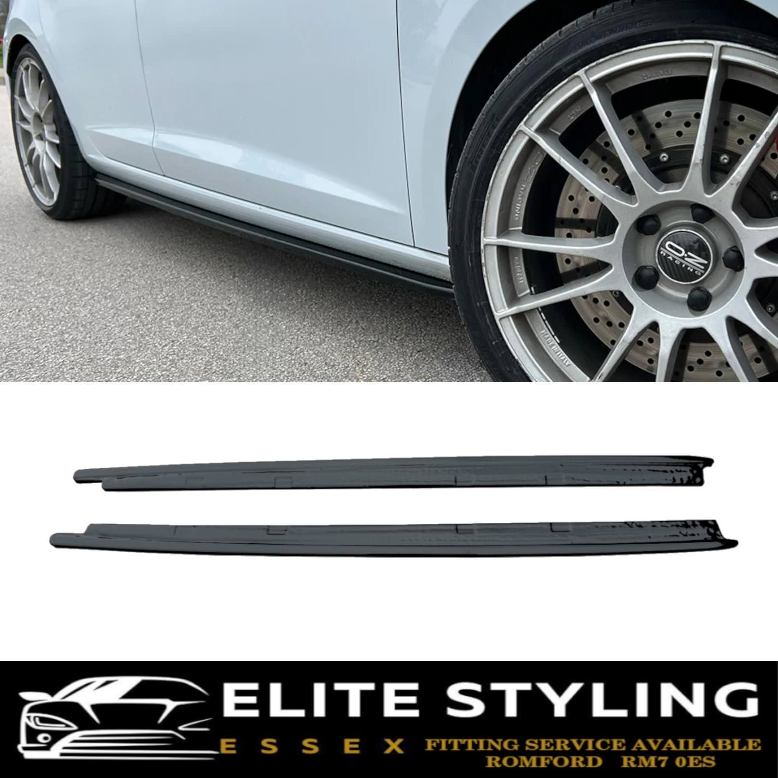 SIDE SKIRTS EXTENSION BLADES GLOSS BLACK FOR SEAT LEON FR CUPRA 2012-2019