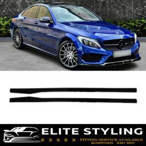 SIDE SKIRTS BLADES GLOSS BLACK FOR MERCEDES C CLASS W205 C205 A205 S205 2015-18