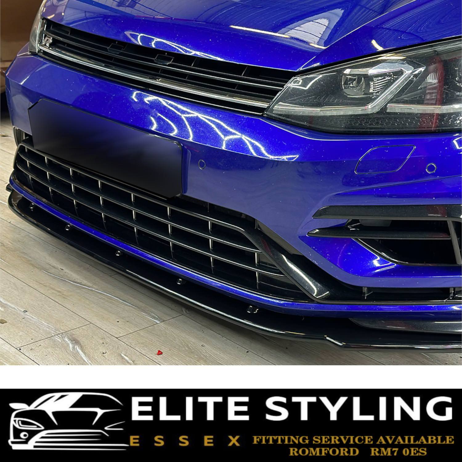 FRONT LIP SPLITTER SPOILER GLOSS BLACK FOR VW GOLF MK 7.5 GTI R-LINE 2017-2020 - Image 3