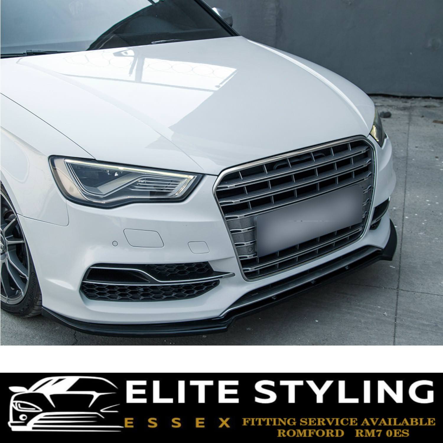 FRONT SPLITTER GLOSS BLACK FOR AUDI A3 S3 8V S-LINE HATCHBACK/SPORTBACK 2012-16 - Image 2
