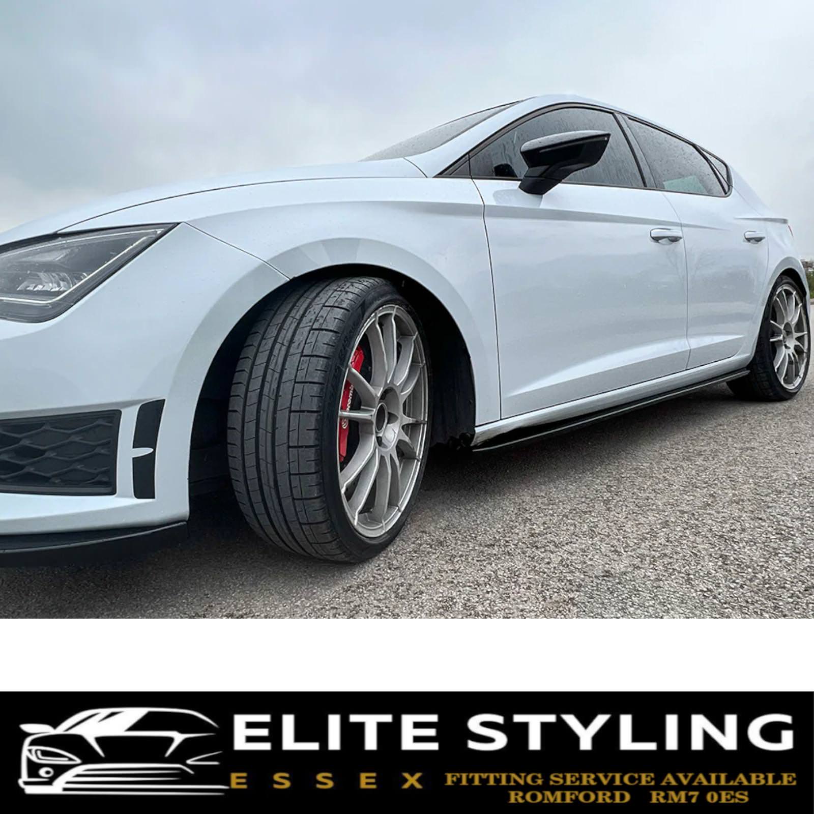 SIDE SKIRTS EXTENSION BLADES GLOSS BLACK FOR SEAT LEON FR CUPRA 2012-2019 - Image 4