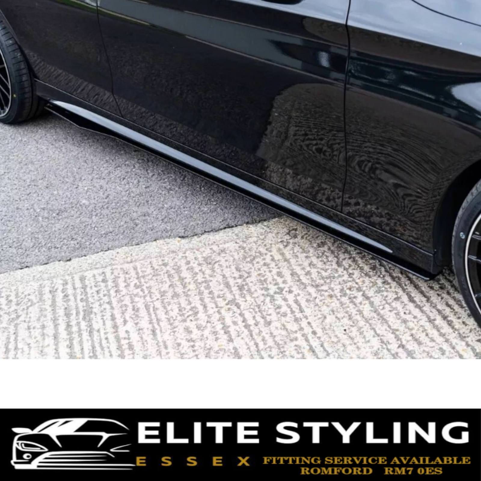 SIDE SKIRTS BLADES GLOSS BLACK FOR MERCEDES C CLASS W205 C205 A205 S205 2015-18 - Image 2