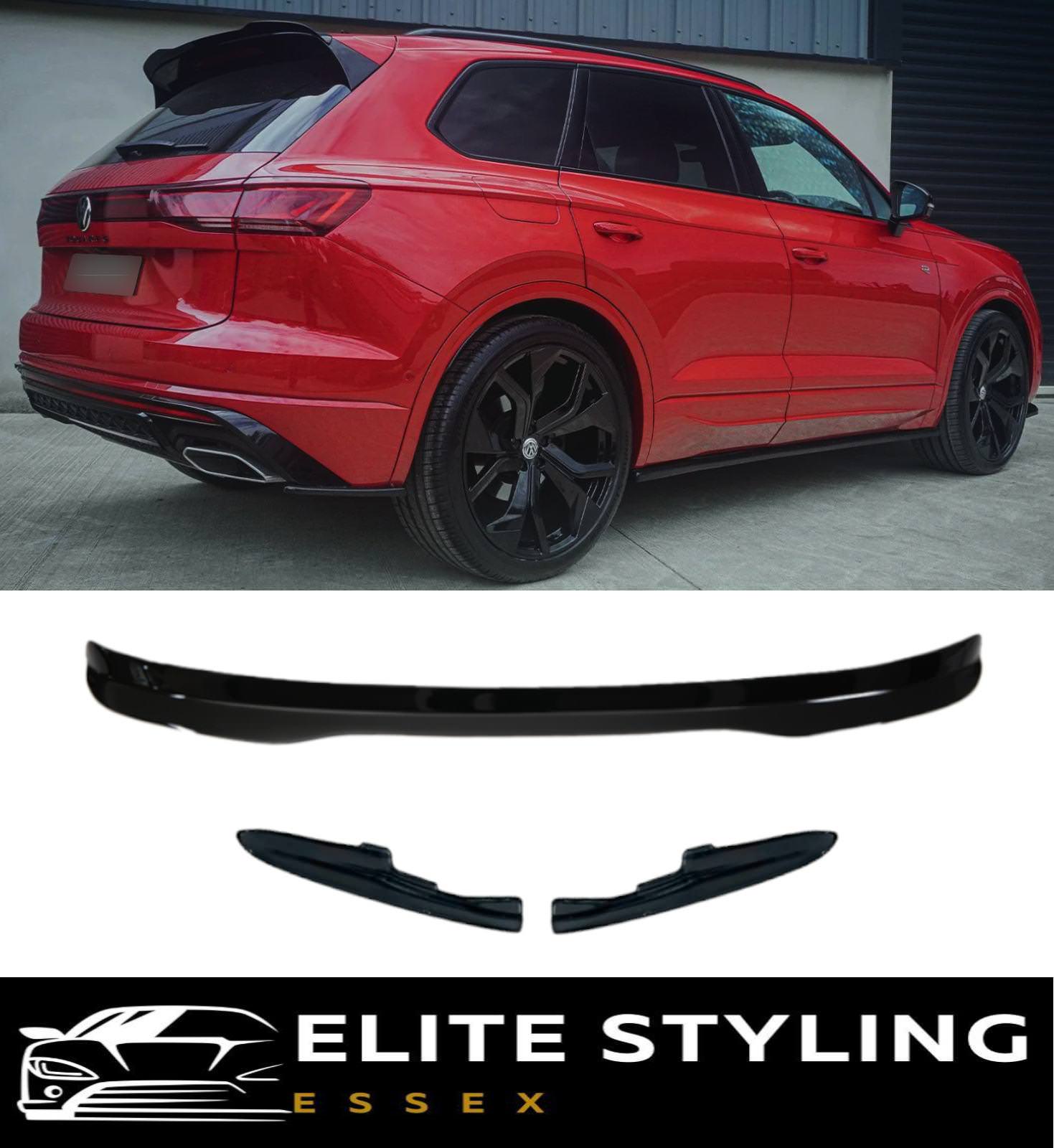 AERO BODY KIT SPLITTER SPOILER SIDE SKIRTS GLOSS BLACK FOR VW TOUAREG MK3 R-LINE - Image 4