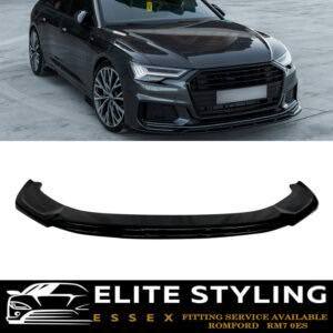 AUDI S6 C8 / A6 C8 S-LINE SALOON & AVANT FRONT SPLITTER LIP SPOILER GLOSS BLACK