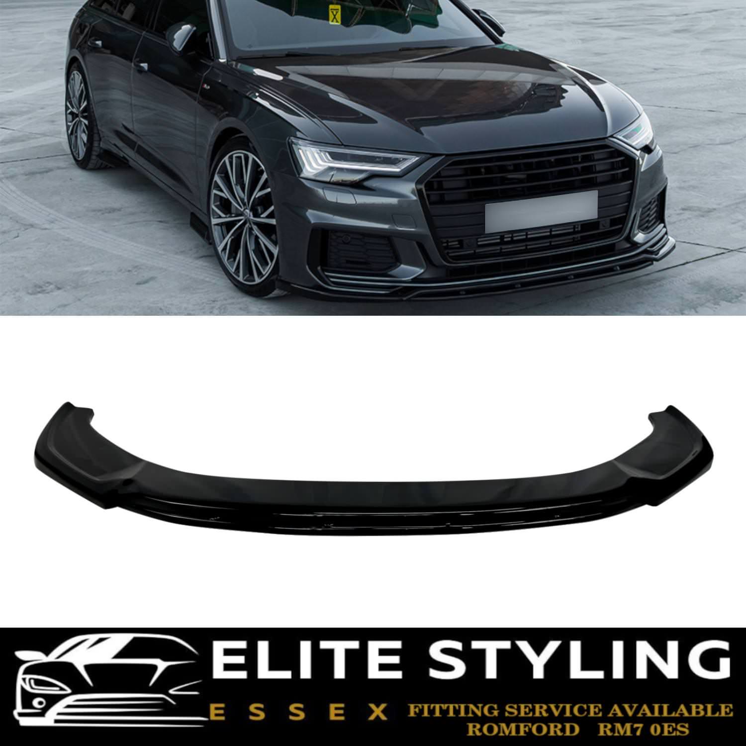 AUDI S6 C8 / A6 C8 S-LINE SALOON & AVANT FRONT SPLITTER LIP SPOILER GLOSS BLACK