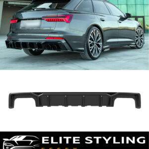 REAR DIFFUSER VALANCE GLOSS BLACK FOR AUDI A6 C8 S-LINE & S6 C8 S LINE