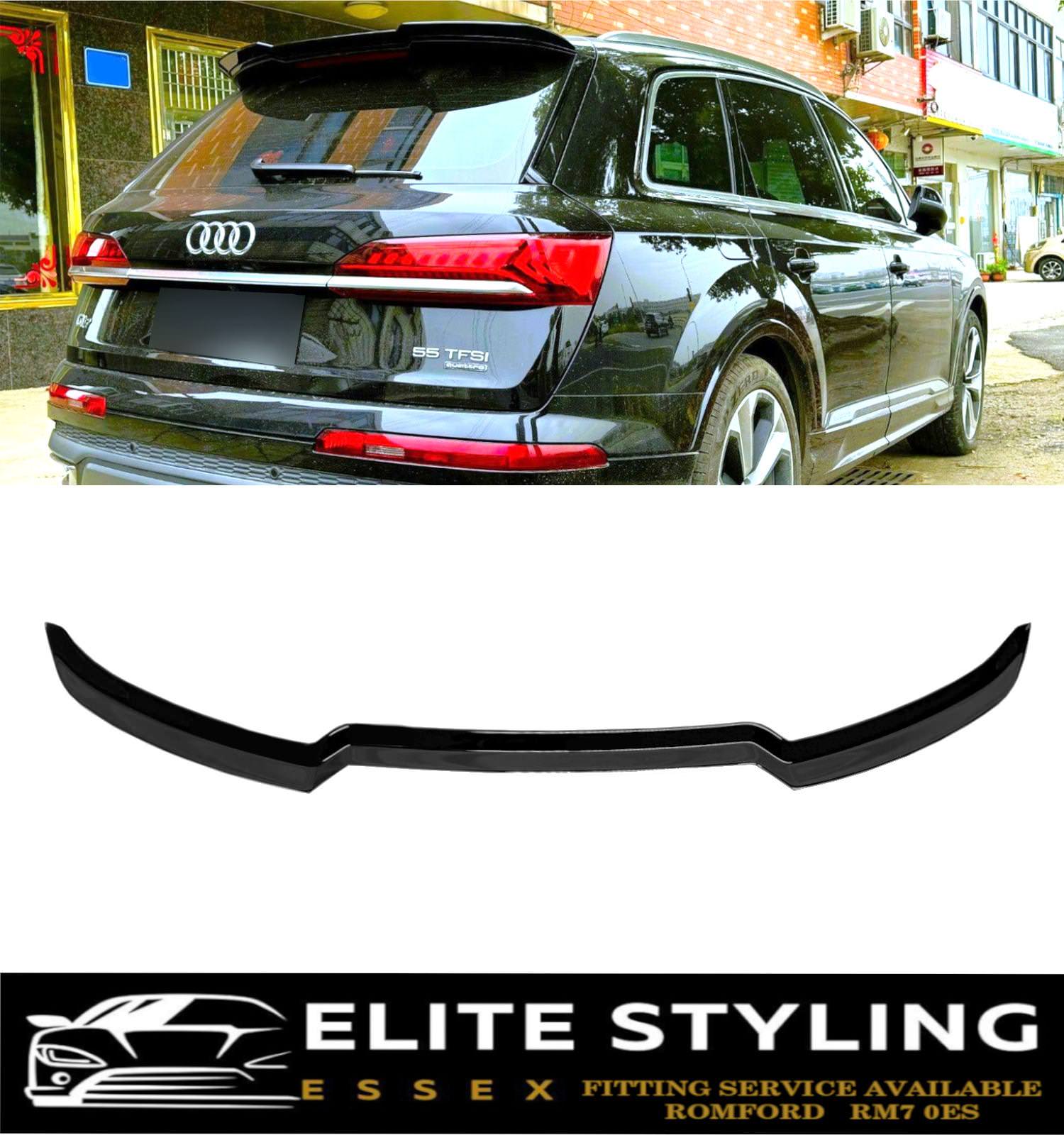 REAR SPOILER WINGS GLOSS BLACK FOR AUDI Q7 S-LINE AND SQ7 MK2 2016-2024