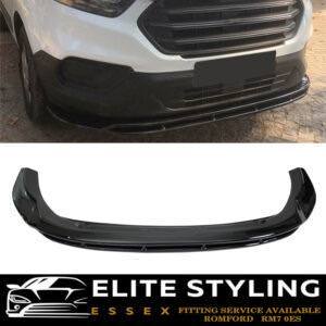 FRONT LIP SPLITTER GLOSS BLACK FOR FORD TRANSIT CUSTOM FACELIFT 2018+