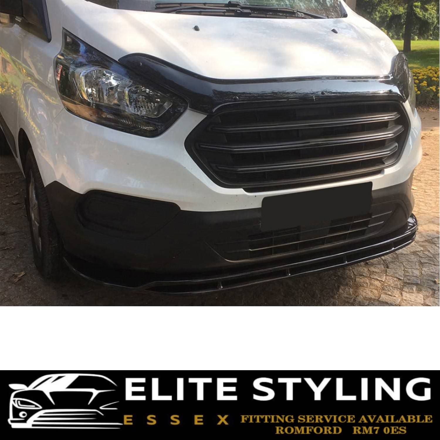 FRONT LIP SPLITTER GLOSS BLACK FOR FORD TRANSIT CUSTOM FACELIFT 2018+ - Image 2