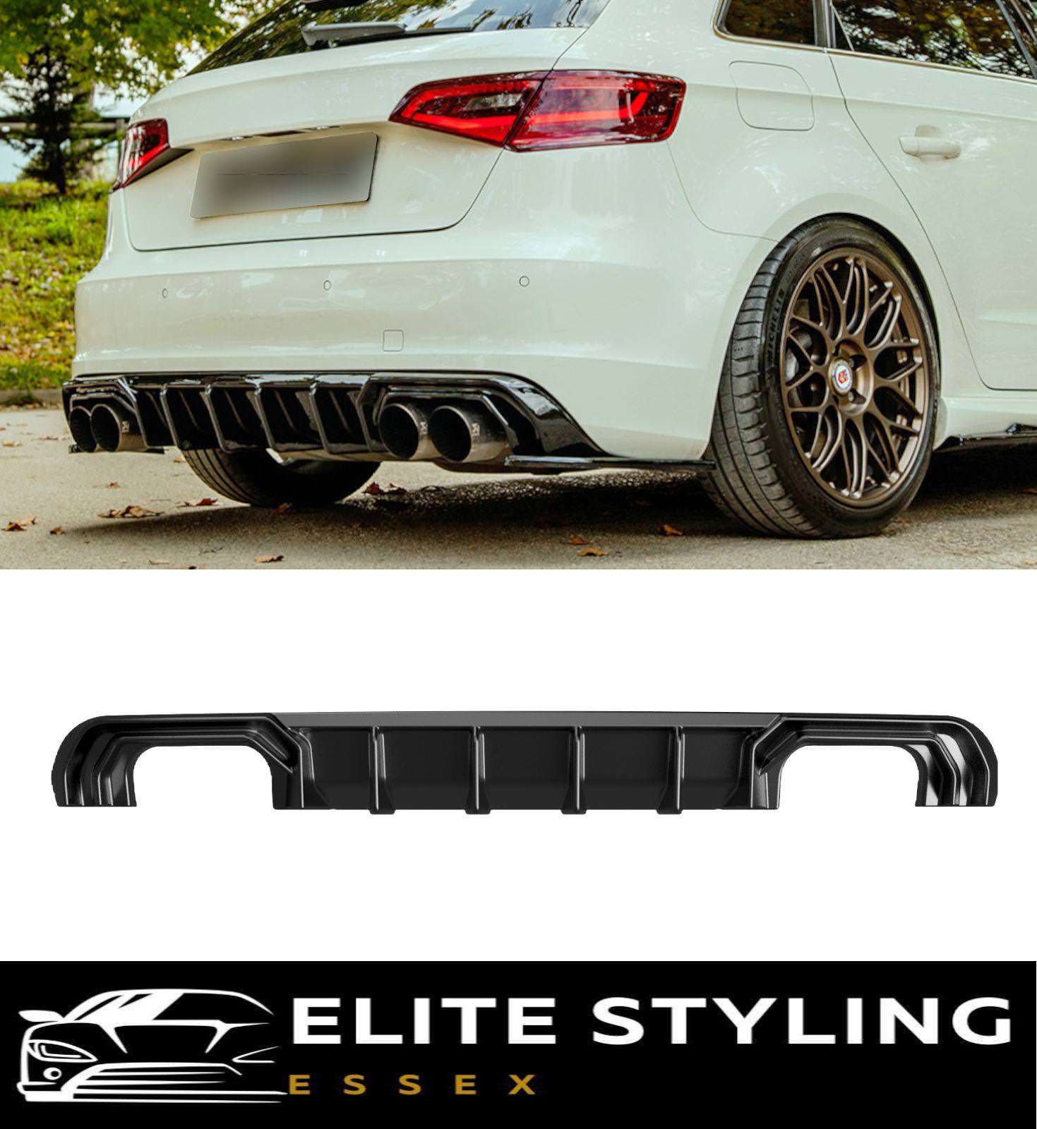 REAR DIFFUSER GLOSS BLACK AUDI A3 S-LINE/S3 8V SPORTBACK/HATCHBACK PRE-FACELIFT
