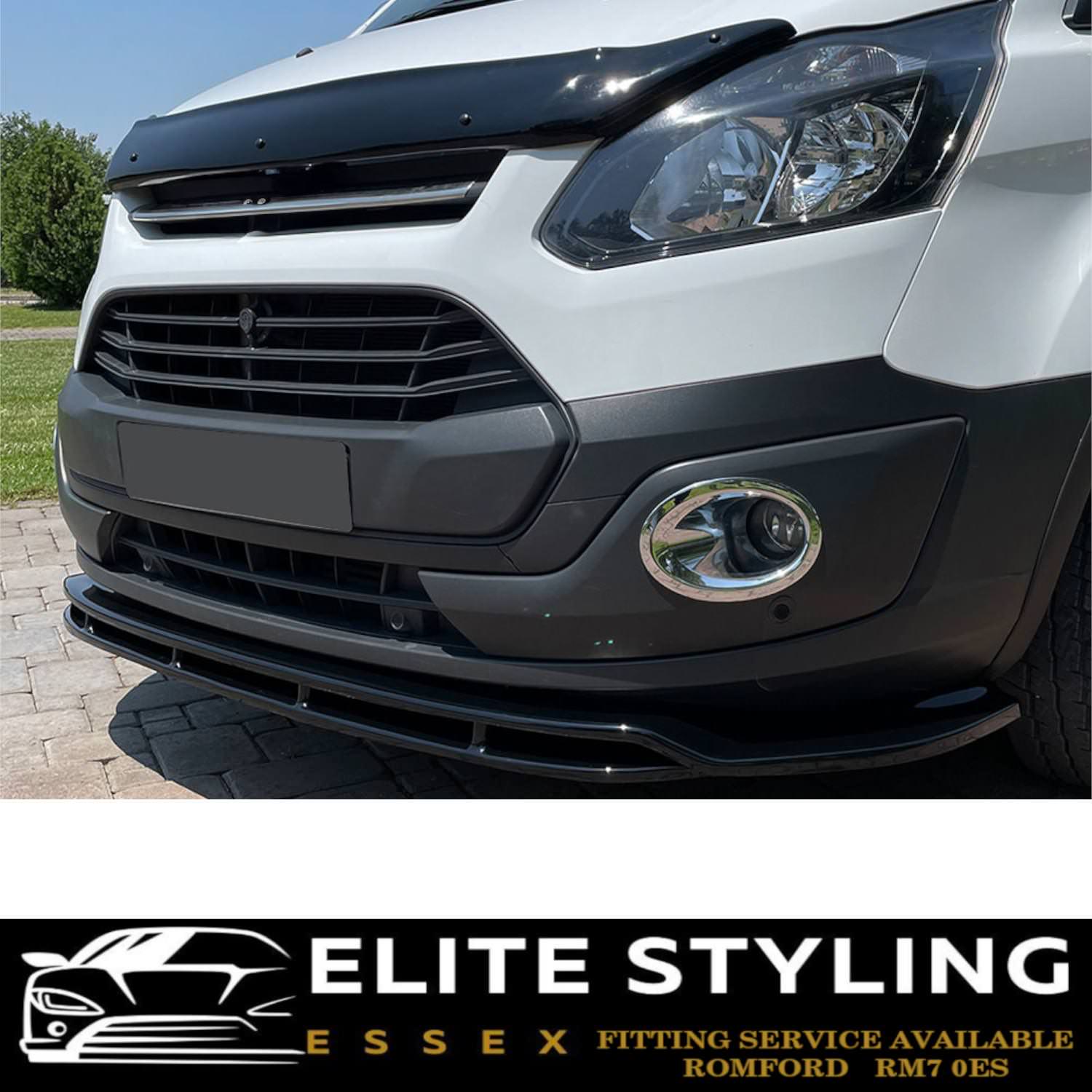 FRONT LIP SPLITTER SPOILER GLOSS BLACK FOR FORD TRANSIT CUSTOM MK1 2012-2018 - Image 2