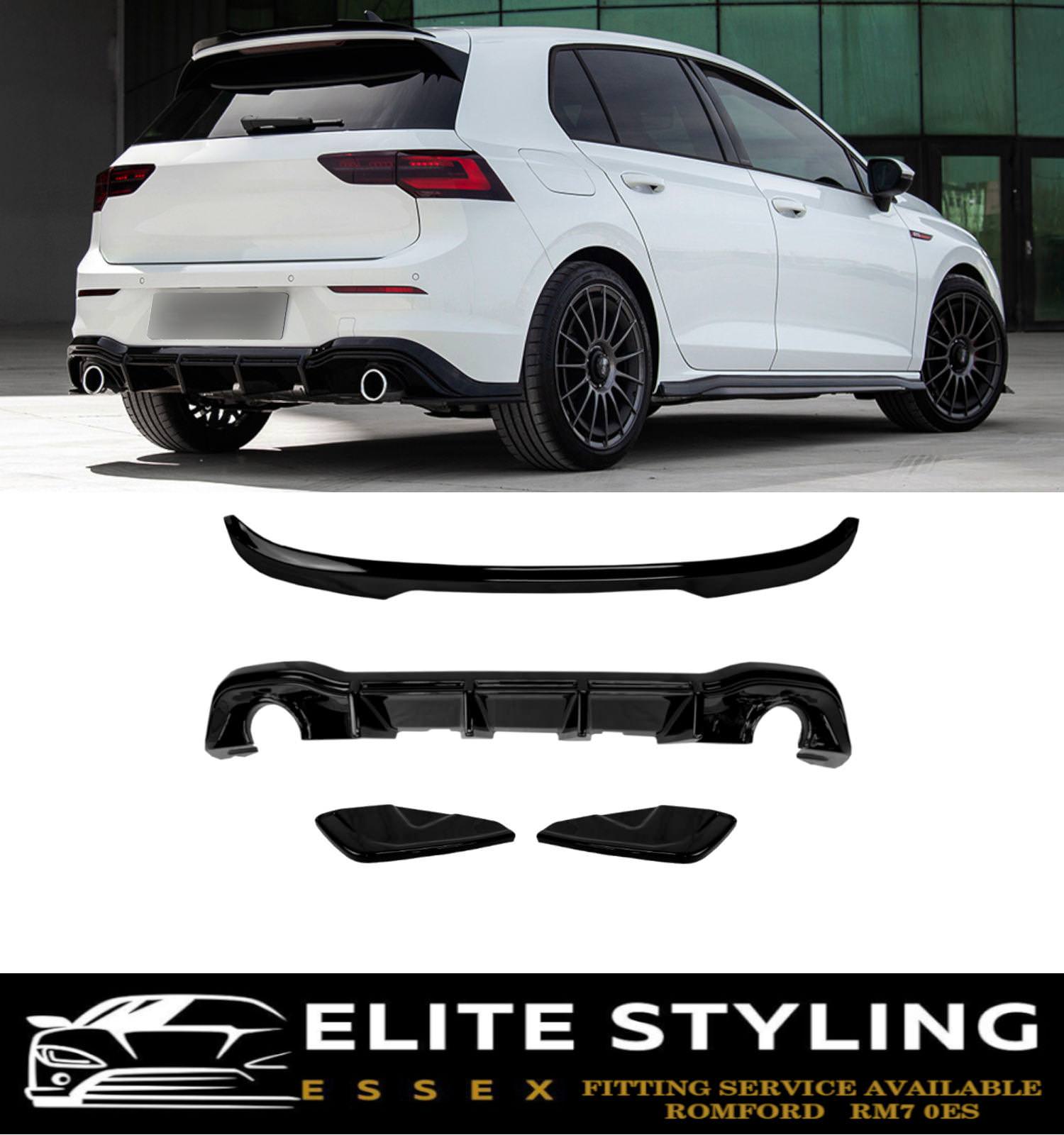 AERO BODY KIT DIFFUSER LIP SPOILER SKIRTS GLOSS BLACK FOR VW GOLF MK8 GTI/R-LINE - Image 2