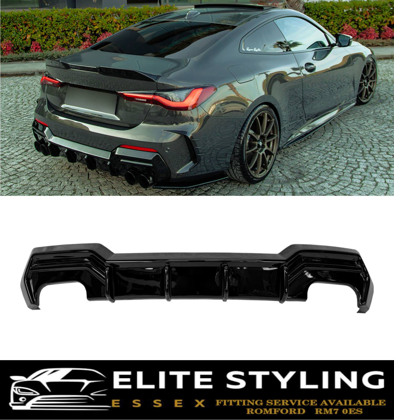 AERO BODY KIT DIFFUSER SPLITTER SKIRTS GLOSS BLACK BMW 4 SERIES G22 M-SPORT 20+ - Image 2
