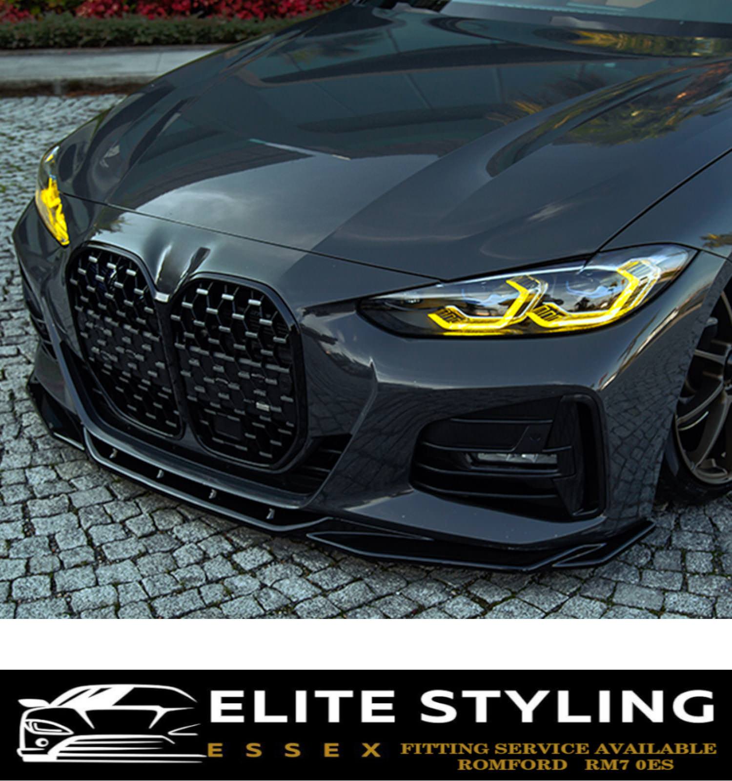 AERO BODY KIT DIFFUSER SPLITTER SKIRTS GLOSS BLACK BMW 4 SERIES G22 M-SPORT 20+ - Image 4