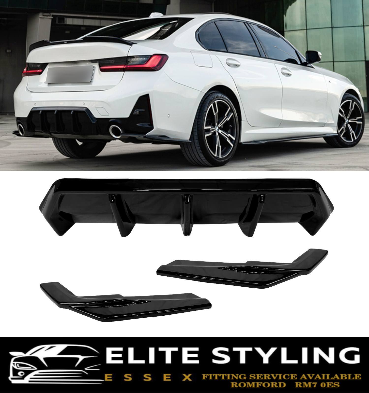 AERO BODY KIT SPLITTER DIFFUSER SKIRTS GLOSS BLACK BMW 3 SERIES G20 M-PACK LCI - Image 2