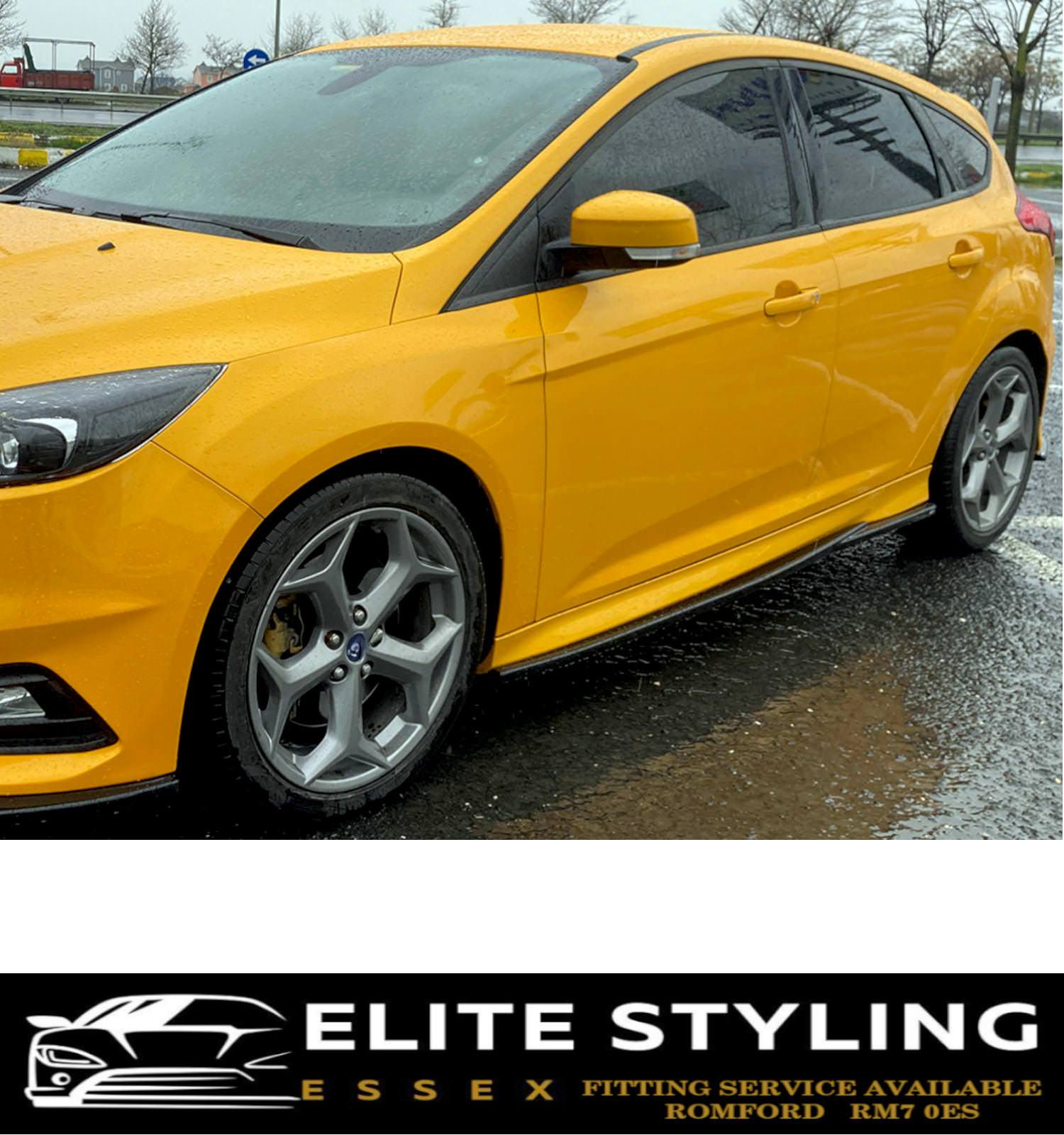 AERO BODY KIT SPLITTER SPOILER SKIRTS GLOSS BLACK FOR FORD FOCUS ST MK3 FACELIFT - Image 2