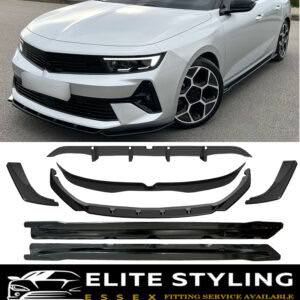 AERO BODY KIT SPLITTER DIFFUSER SPOILER SKIRTS GLOSS BLACK VAUXHALL ASTRA L 20+