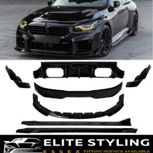 AERO BODY KIT DIFFUSER SPLITTER SPOILER SKIRTS GLOSS BLACK FOR BMW M2 G87 2023+