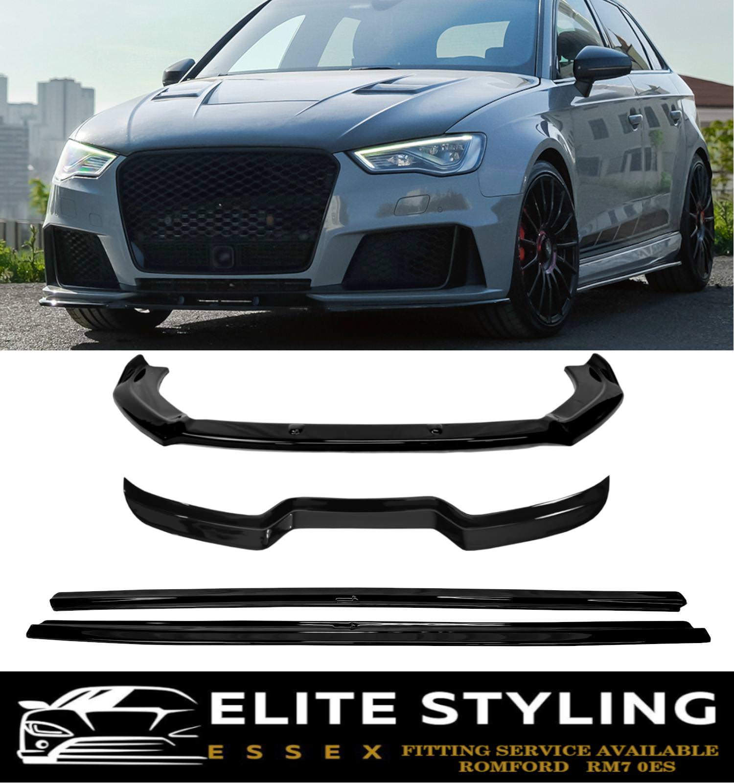 AERO BODY KIT SPLITTER SPOILER SKIRTS GLOSS BLACK AUDI RS3 8V SPORTBACK FACELIFT