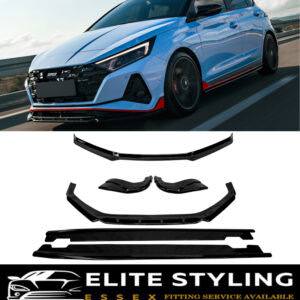 AERO BODY KIT SPLITTER SPOILER SKIRTS GLOSS BLACK FOR HYUNDAI i20 N MK3 20+
